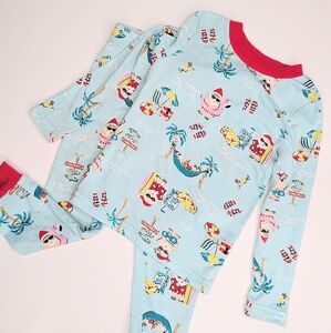 Kids Blue Pajama Set with Fun Prints
